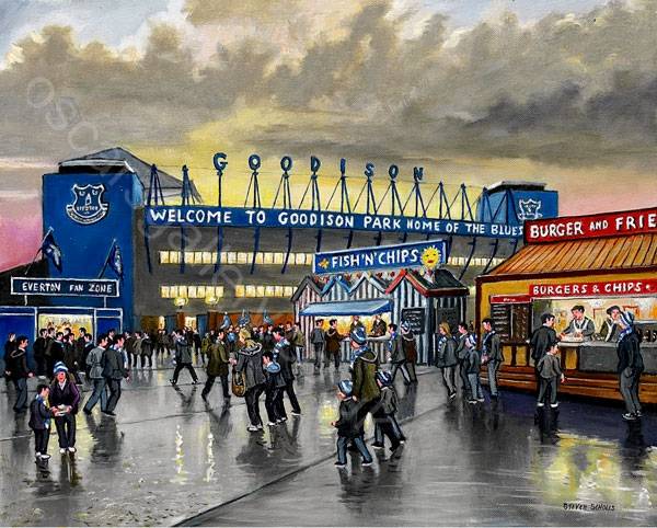 Welcome to Goodison Everton Football Club ORIGINAL CANVAS