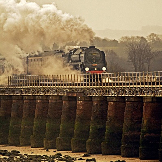 Duke of Gloucester crossing Arnside Bridge