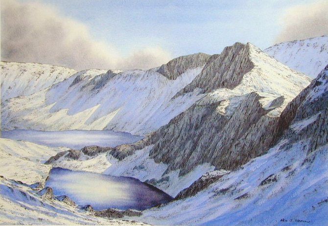 Lliwedd & the Twin Lakes from Bwich Glas